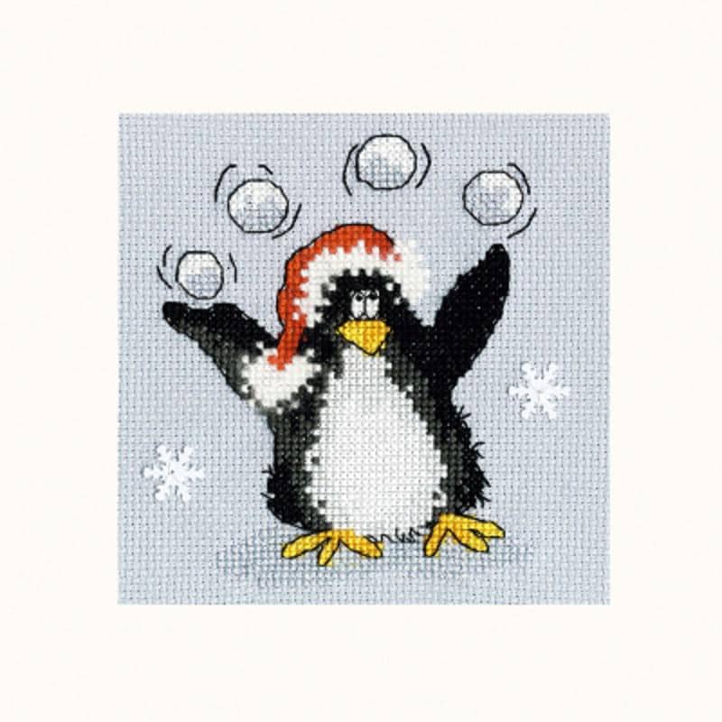 Playing Snowballs - Bothy Threads - Cross Stitch Greeting Card Kit