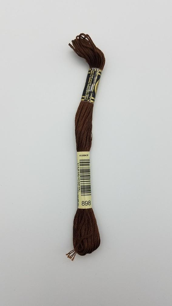 DMC 898 - 6-Strand Floss - Coffee Brown Very Dark