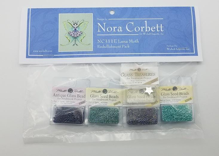 Luna Moth - Nora Corbett - Chart, Beads, All Thread - NC311