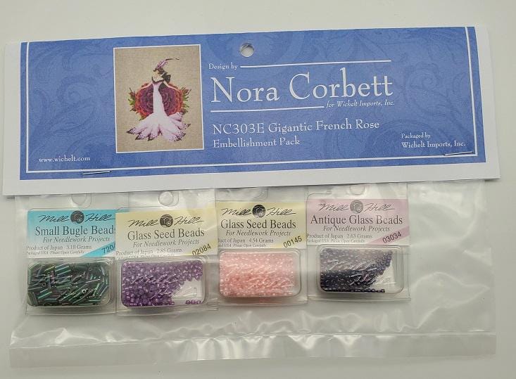 Gigantic French Rose - Nora Corbett - Chart, Beads, All Thread - NC303