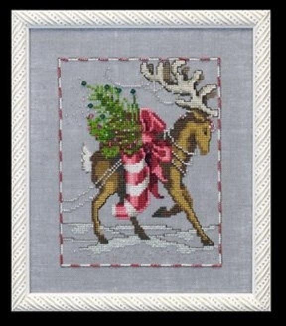 Prancer - Christmas - Nora Corbett - Chart, Beads, All Thread - NC119