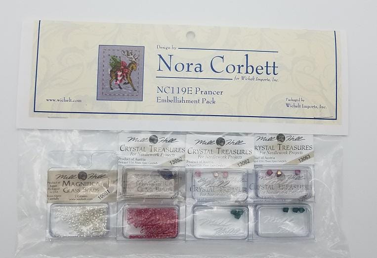 Prancer - Christmas - Nora Corbett - Chart, Beads, All Thread - NC119
