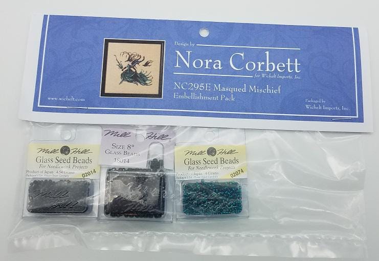 Masqued Mischief - Nora Corbett - Chart, Beads, All Thread - NC295