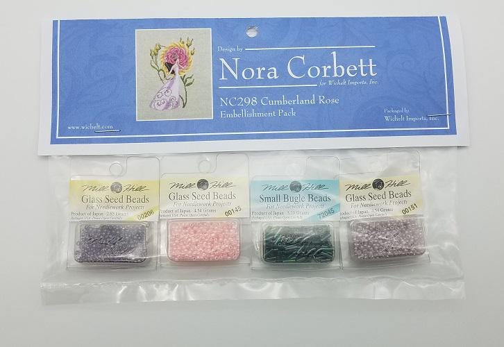 Cumberland Rose - Nora Corbett - Chart, Beads, All Thread - NC298