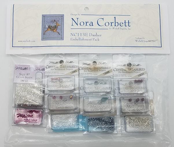 Dasher - Christmas - Nora Corbett - Chart, Beads, All Thread - NC113