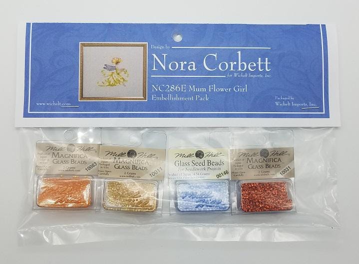 Mum Flower Girl - Nora Corbett - Chart, Beads, All Thread - NC286