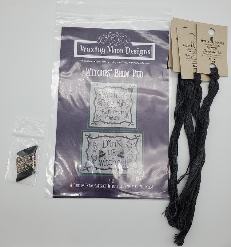 Witches' Brew Pub - Waxing Moon Designs - Chart, Threads, Buttons - WM186