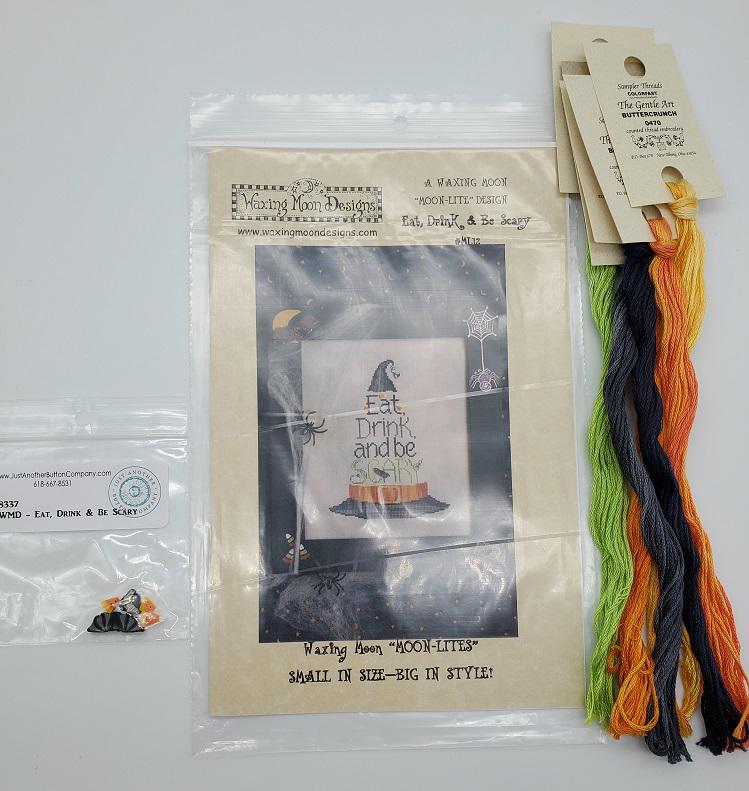Eat Drink Be Scary - Waxing Moon Designs - Chart, Threads, Buttons - WM ML12