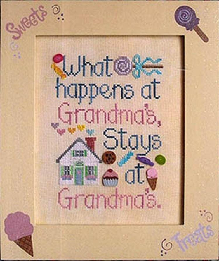 What Happens at Grandmas - Waxing Moon Designs - Chart, Threads, Buttons - WM118