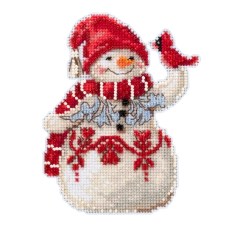 Snowman with Cardinal - Jim Shore - Mill Hill - Cross Stitch Kit